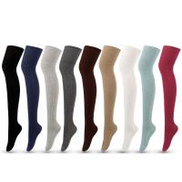 Coton Chaussettes de genou de femmes jacquard Solide plus de couleurs pour le choix : Paire