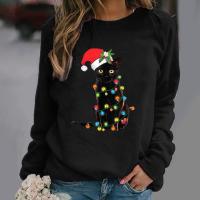Polyester Plus Size Women Sweatshirts christmas design printed PC