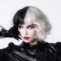High Temperature Fiber Wig for women plain dyed white and black PC