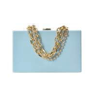 PVC hard-surface Clutch Bag with chain Solid PC