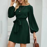 Polyester One-piece Dress patchwork Solid :L PC