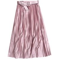 Polyester Pleated Skirt with belt Solid PC