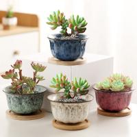 Ceramics Flower Pot corrosion proof & four piece & breathable Set