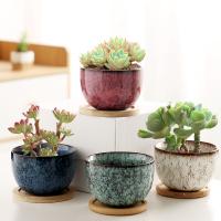 Ceramics Flower Pot corrosion proof & four piece & breathable Set