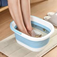 Thermo Plastic Rubber & Polypropylene-PP foldable Foot SPA Bucket massage sky blue PC
