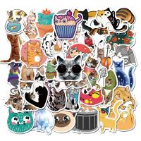 Adhesive Label Paper & PVC Sticker Paper waterproof printed Cats multi-colored Lot