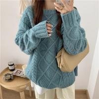 Viscose & Polyester Women Sweater loose knitted Solid : PC