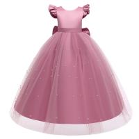 Polyester Princess Girl One-piece Dress Cute & with bowknot Gauze PC