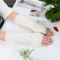 Knitted Half Finger Glove thermal jacquard geometric : Pair
