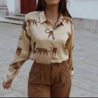 Baumwolle Frauen Langarm Shirt, Gedruckt, mehr Farben zur Auswahl,  Stück