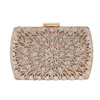 Metal Clutch Bag with chain & with rhinestone PC