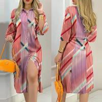 Polyester Plus Size One-piece Dress printed PC