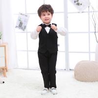 Cotton Boy Clothing Set & three piece vest & Pants & top black Set