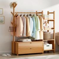 MDF Board & Bamboo Multifunction Clothes Hanging Rack  PC