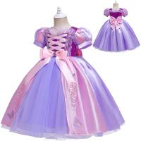 Polyester Princess Girl One-piece Dress purple PC