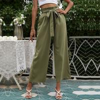 Polyester Wide Leg Trousers & Nine Point Pants & High Waist Women Long Trousers & loose PC