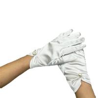 Satin Women Gloves plain dyed Solid : Pair