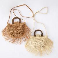 Straw Tassels Woven Tote soft surface Solid PC