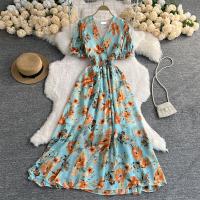 Chiffon Einteiliges Kleid, Gedruckt, mehr Farben zur Auswahl,  Stück