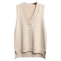 Polyester Women Vest loose Viscose Solid : PC