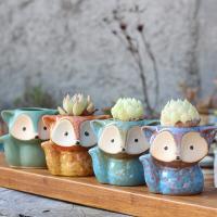 Ceramics Creative Flower Pot corrosion proof & durable & four piece & breathable handmade mixed colors Set