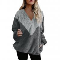 Nap-undeniable Velvet & Polyester Women Sweatshirts & loose patchwork patchwork PC