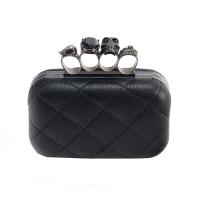 PU Leather hard-surface Clutch Bag Solid black PC