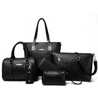 PU Leather Bag Suit large capacity & six piece geometric Set