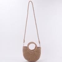 Paper Rope Weave Woven Tote bun & attached with hanging strap Solid PC