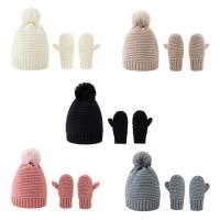De lana Conjunto de sombrero y guante, Sólido, más colores para elegir,  Conjunto