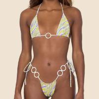 Polyester Bikini backless printed Set