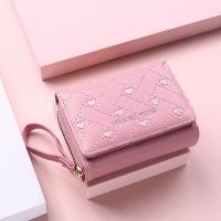 PU Leather Wallet soft surface & embroidered geometric PC