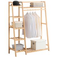 Bamboo Multilayer Clothes Hanging Rack Solid PC