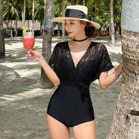 Polyester One-piece Swimsuit black PC