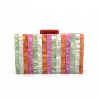 Acrylic hard-surface Clutch Bag contrast color & attached with hanging strap PC
