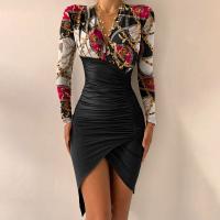 Polyester Sexy Package Hip Dresses printed PC