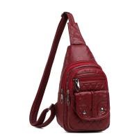 PU Leather Sling Bag washed & sewing thread Solid PC