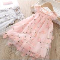 Cotton Girl One-piece Dress embroidered pink PC