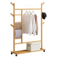 Moso Bamboo Clothes Hanging Rack for storage & thickening PC