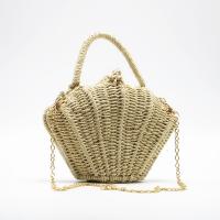 Straw Weave Woven Tote attached with hanging strap beige PC