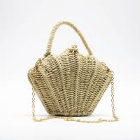 Paja Bolsa tejida, beige,  trozo