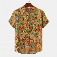 Polyester Mannen korte mouw Casual Shirt Afgedrukt meer kleuren naar keuze stuk