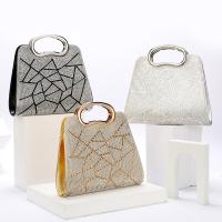 PU Leather Clutch Bag attached with hanging strap & with rhinestone striped PC