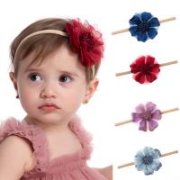 Cloth Baby Headwear flexible Gauze & Lace floral PC
