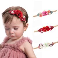 Cloth Soft Baby Headwear flexible & with beading floral PC