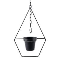 Iron Hanging Basket Pot handmade Solid black PC