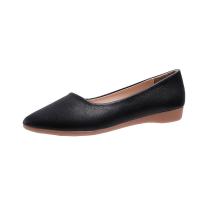 Rubber & PU Leather flat heel Pointed Flat Shoes Solid Pair