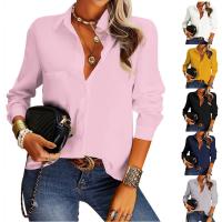 Polyester Vrouwen lange mouw Shirt Solide meer kleuren naar keuze stuk