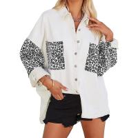 Polyester Plus Size Women Long Sleeve Shirt patchwork PC