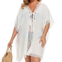 Polyester Swimming Cover Ups see through look Solid white PC